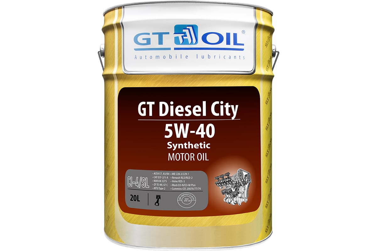 Масло моторное синтетическое GT Diesel City 5W-40, 20л