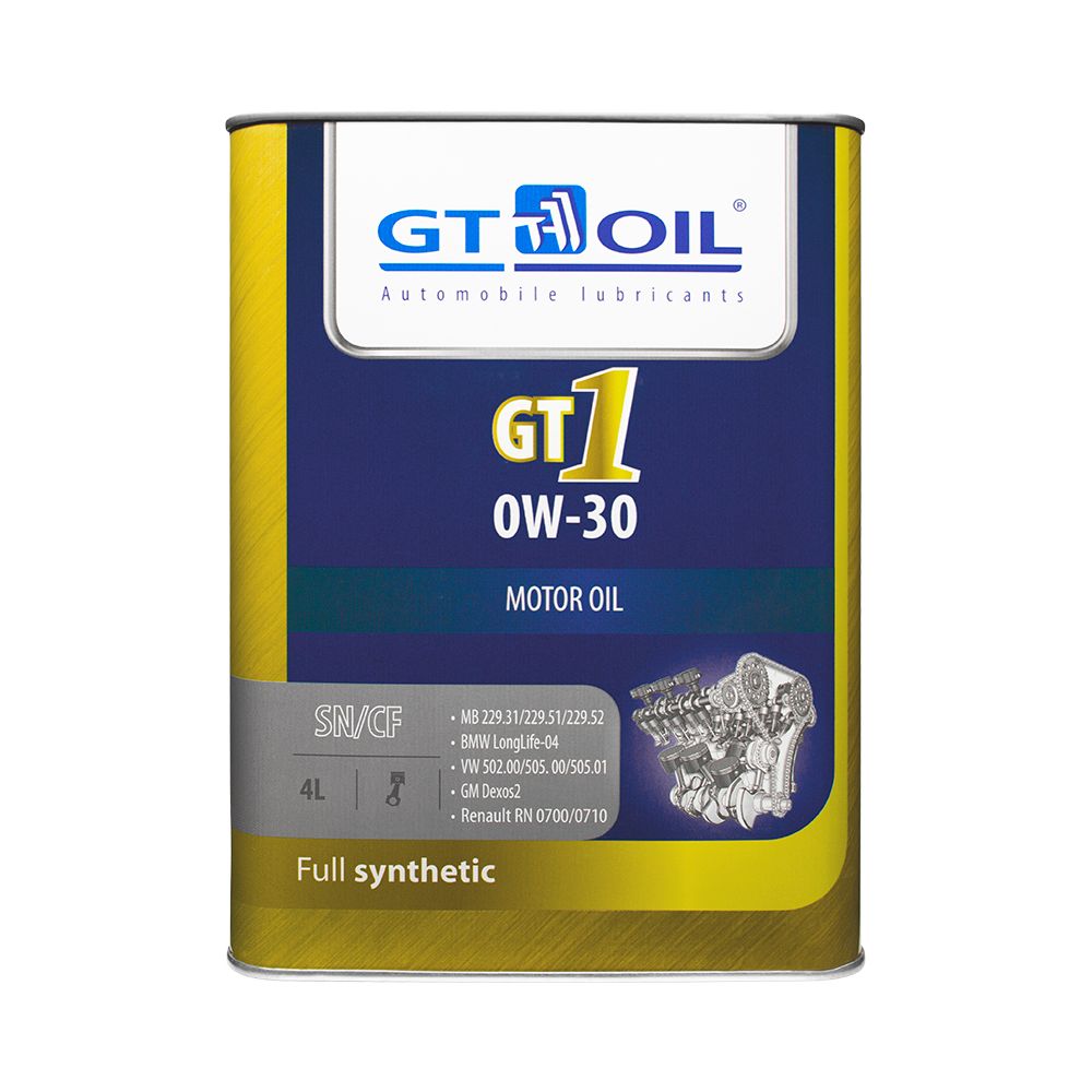 Масло моторное синтетическое GT1 0W-30, 4л